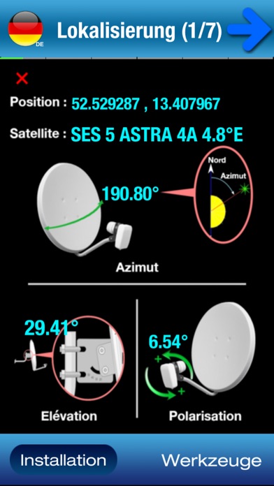 SAT einstellen und ausrichten screenshot 2