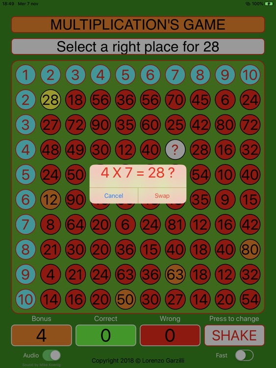 Multiplication's Game