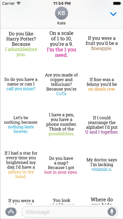 Pick-up Line Stickers for iMessage