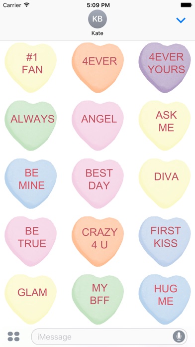 Candy Hearts 1 Stickers screenshot 2