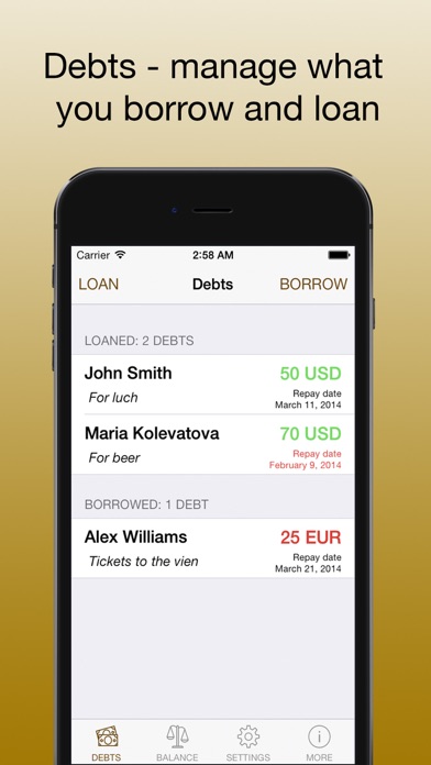 How to cancel & delete Debts - your loans and borrow from iphone & ipad 1