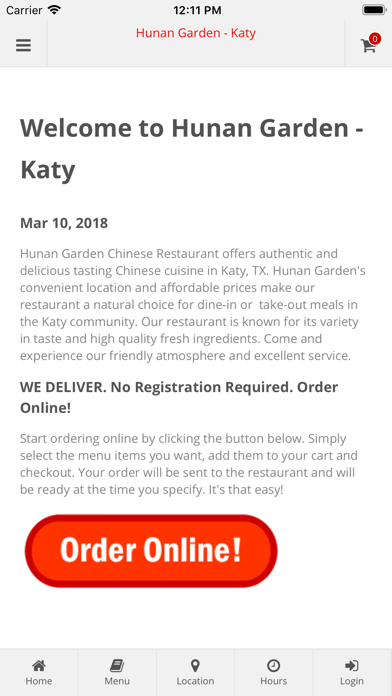 How to cancel & delete Hunan Garden Katy from iphone & ipad 1