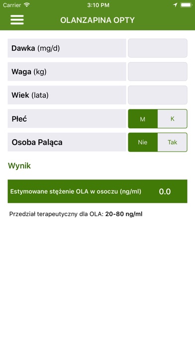 Olanzapina OPTY screenshot 2