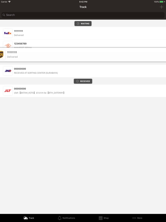 PaketQ - Track Shipments iPad PaketQ - Track Shipments iPad