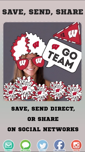 Wisconsin Badgers PLUS Selfie Stickers(圖4)-速報App