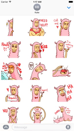 Funny Pink Alpaca Man Sticker(圖1)-速報App