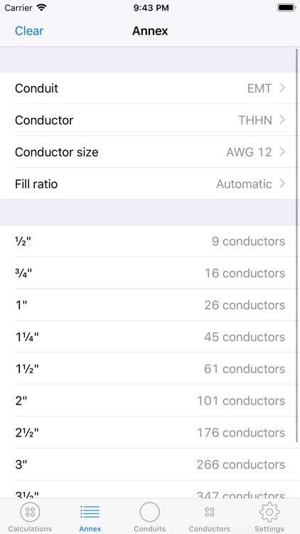 Conduit Fill Calculator