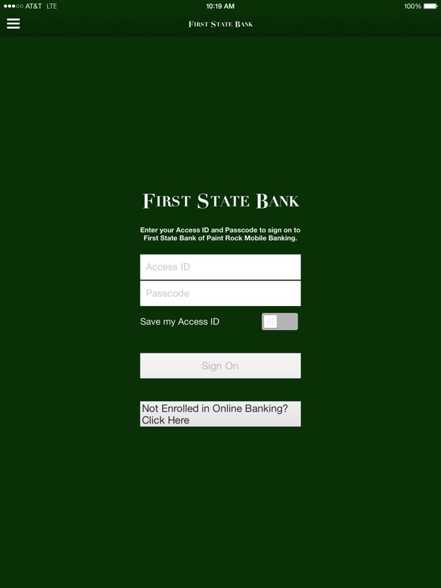 First State Bank of Paint Rock for iPad