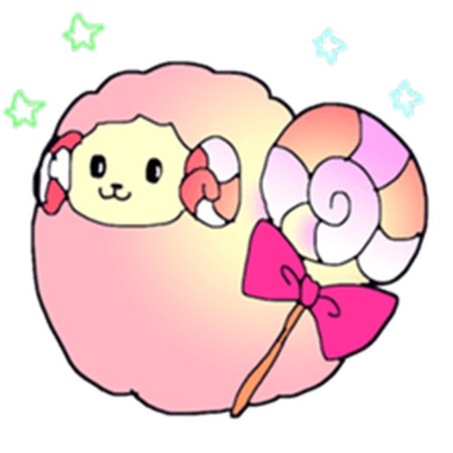 Colorful Fluffy Sheep Sticker icon