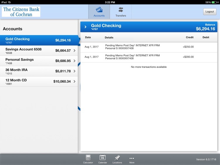 Citizens Bank of Cochran for iPad
