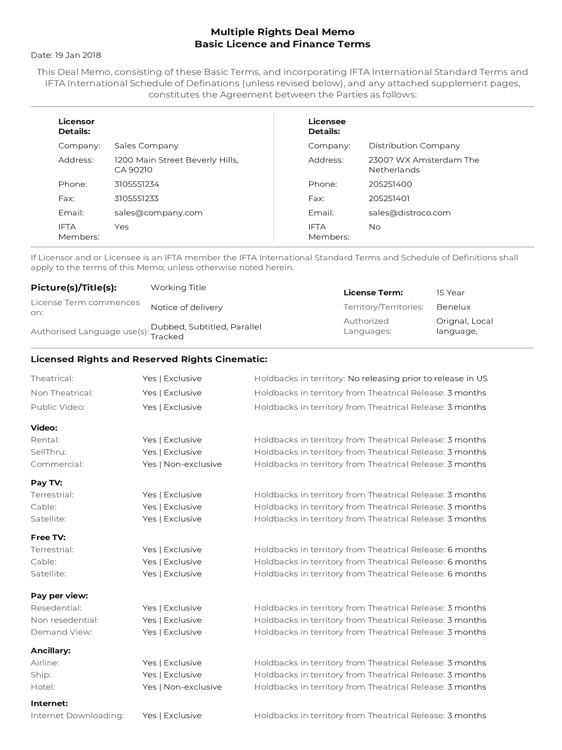 Rights Deal Memo screenshot-4