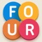 Four Letters is a word game that challenges you to create a word from the four letters shown