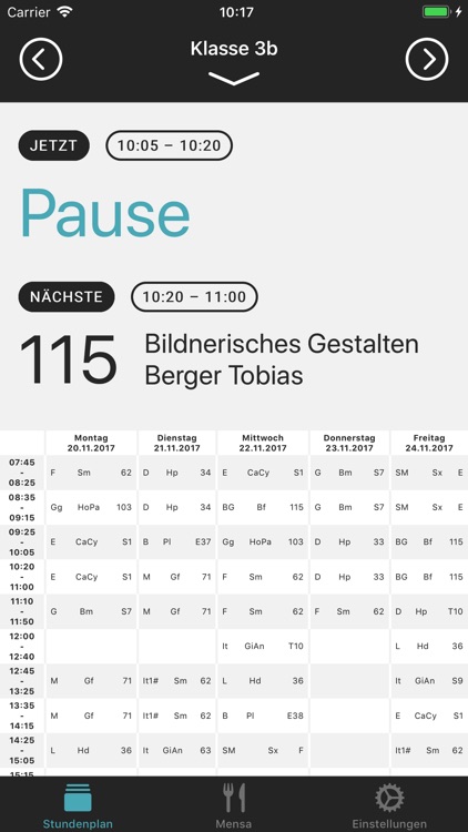 Stundenplan KS Rychenberg