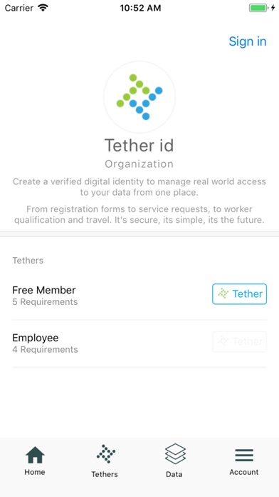 Tether ID screenshot 2