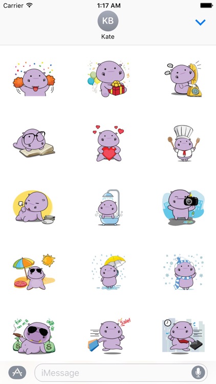 Chubby Hippopotamus Sticker