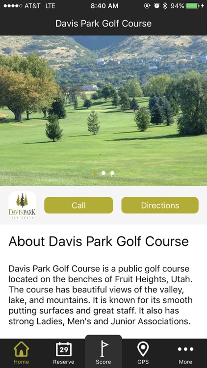 Davis Park Golf Course - GPS and Scorecard