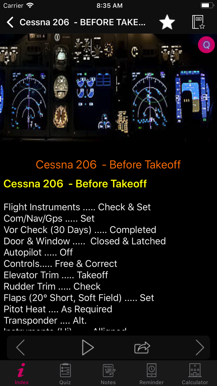 Cessna 206 Preflight Checklist