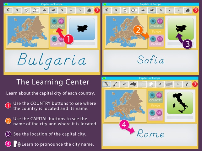 Capitals of Europe - Montessori Geography for Kids(圖2)-速報App