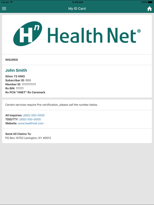 Health Net Insurance Card Insurance