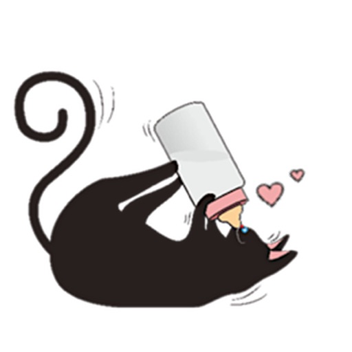 Chubby Black Cat Emoji Stickers