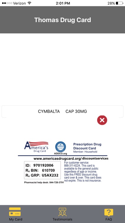 Thomas Drug Card