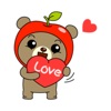 Cute Apple Bear Sticker