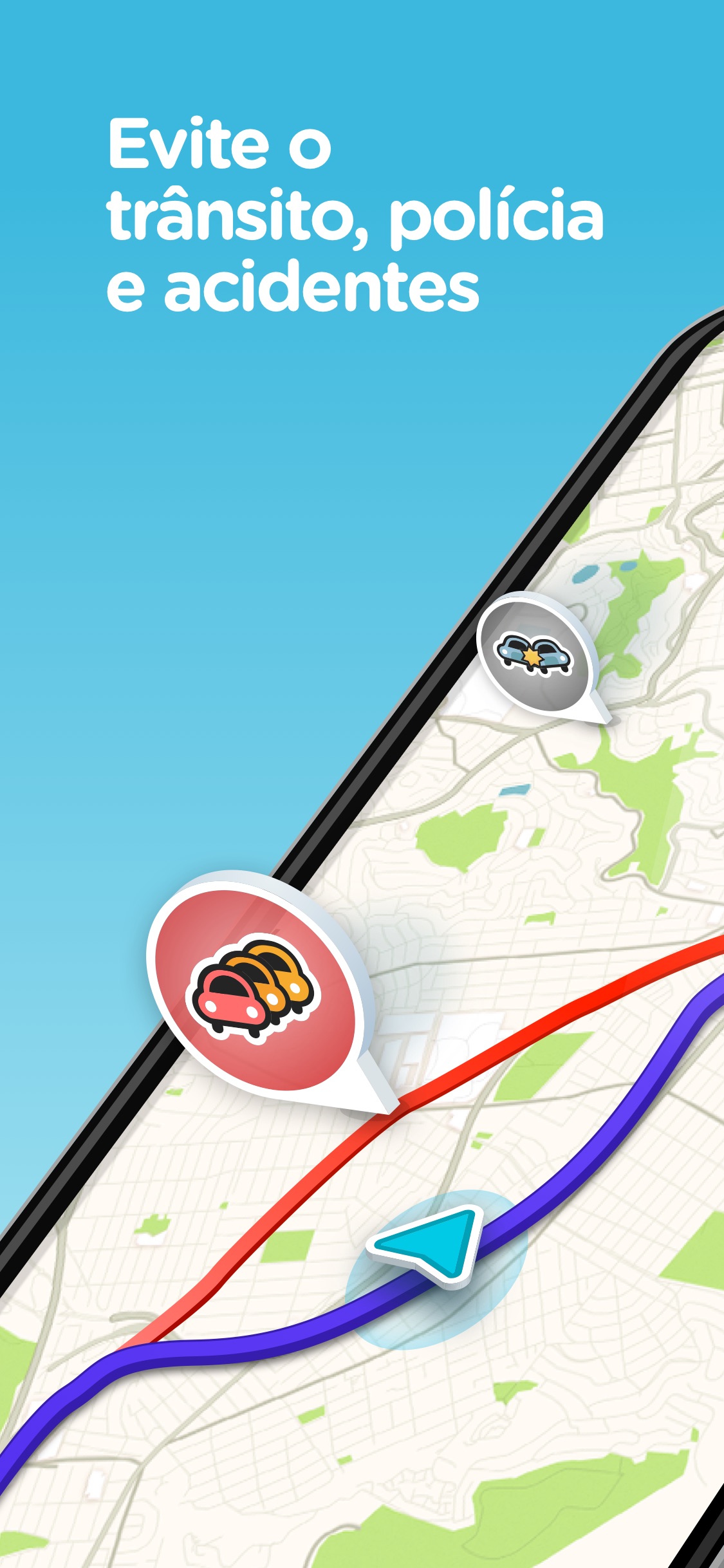 Screenshot do app Waze – GPS e Trânsito ao vivo