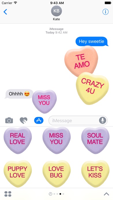 Candy Hearts - Sweet Emojis screenshot 2