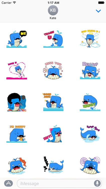 Funny Giant Blue Whale Sticker