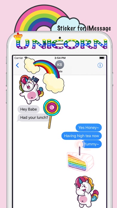 Rainbow Fatty Unicorn Stickers screenshot 2