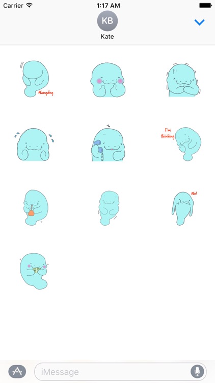 Shy Manatee Emoji Sticker