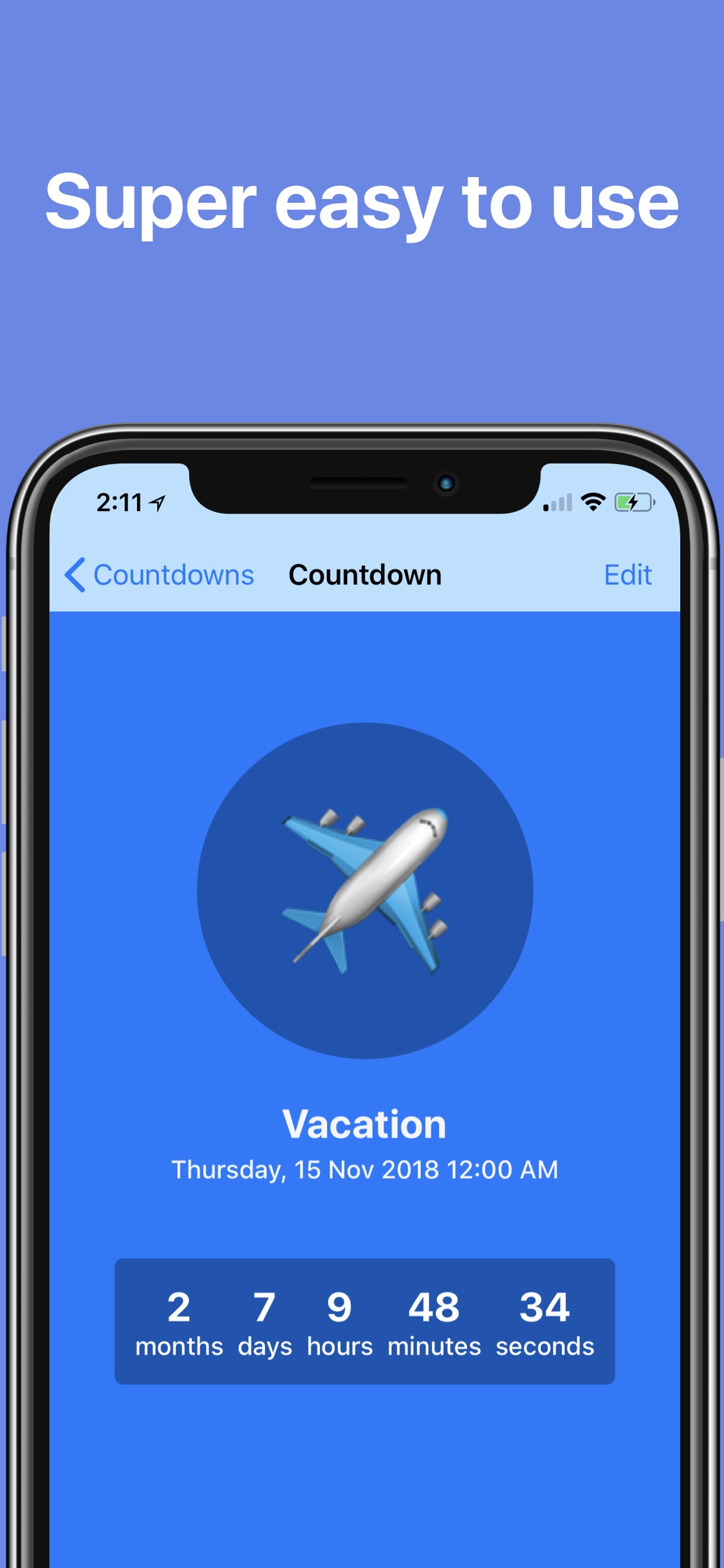Screenshot do app The Countdown App