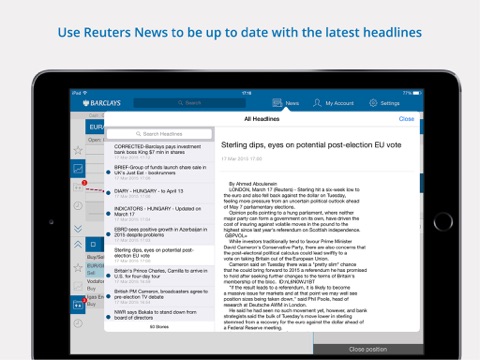 Barclays CFD&FST for iPad screenshot 4