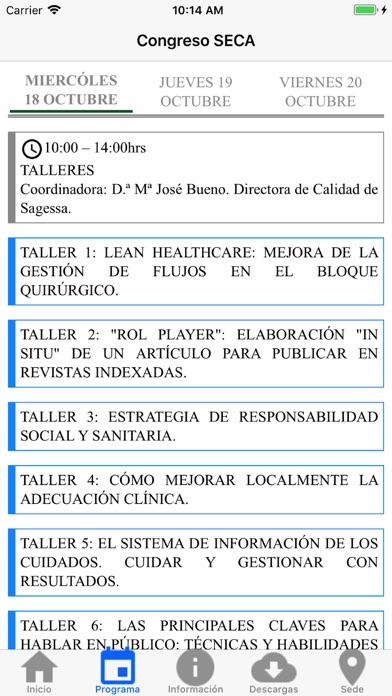 Congreso SECA 2019 screenshot 2