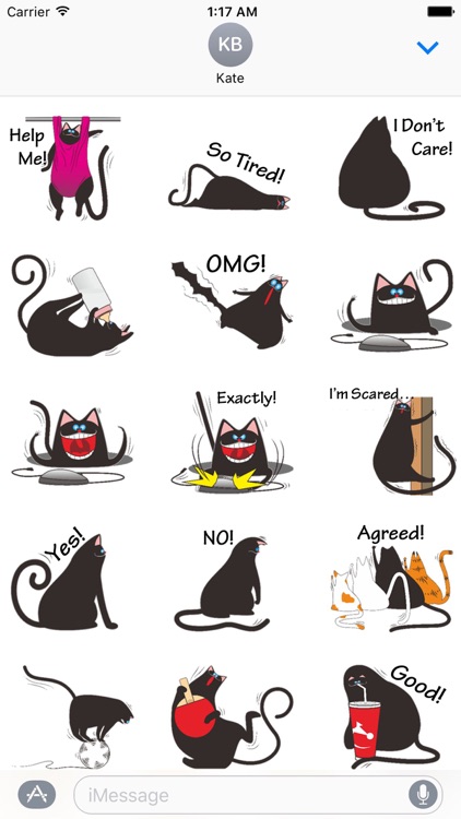 Funny Black Cat Stickers by Phuong Ho