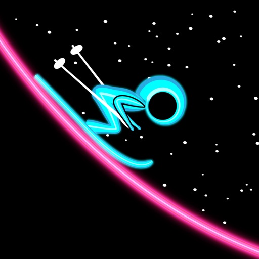 Ski On Neon - Top Flying Game! Icon