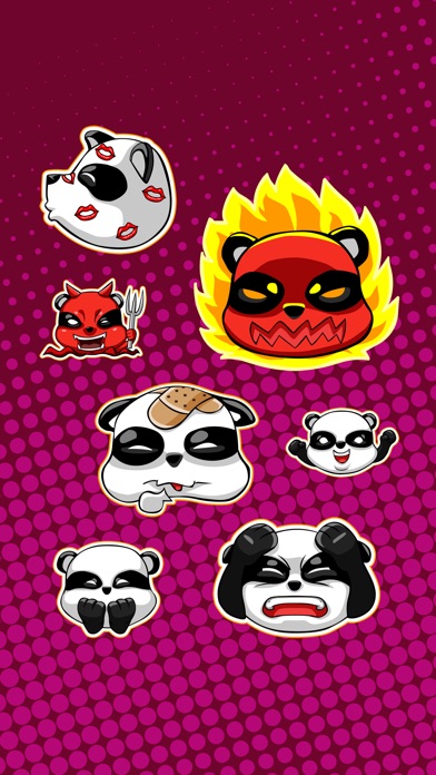 Cute Panda - iMessage Stickers screenshot 2