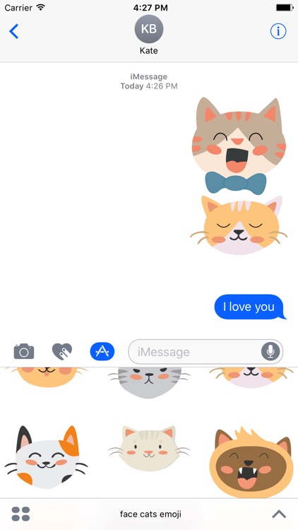 Face cats emoji for iMessage