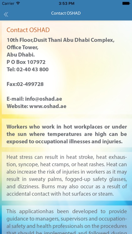OSHAD Safety In Heat