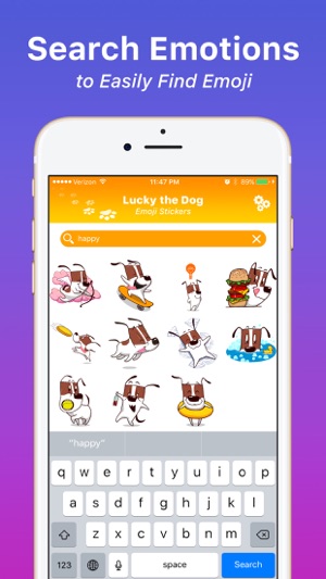 Lucky the Dog - Emoji Stickers(圖4)-速報App