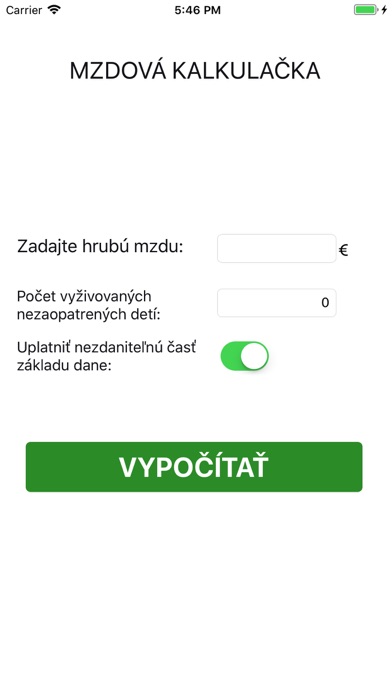 Mzdová kalkulačka screenshot 2