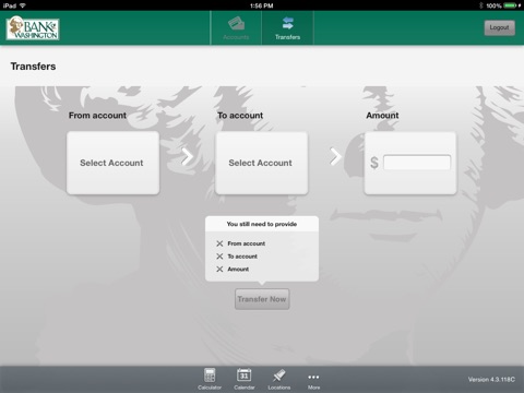 Bank of Washington for iPad screenshot 3