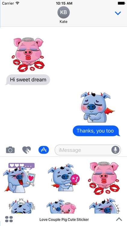 Love Couple Pig Cute Sticker screenshot-3