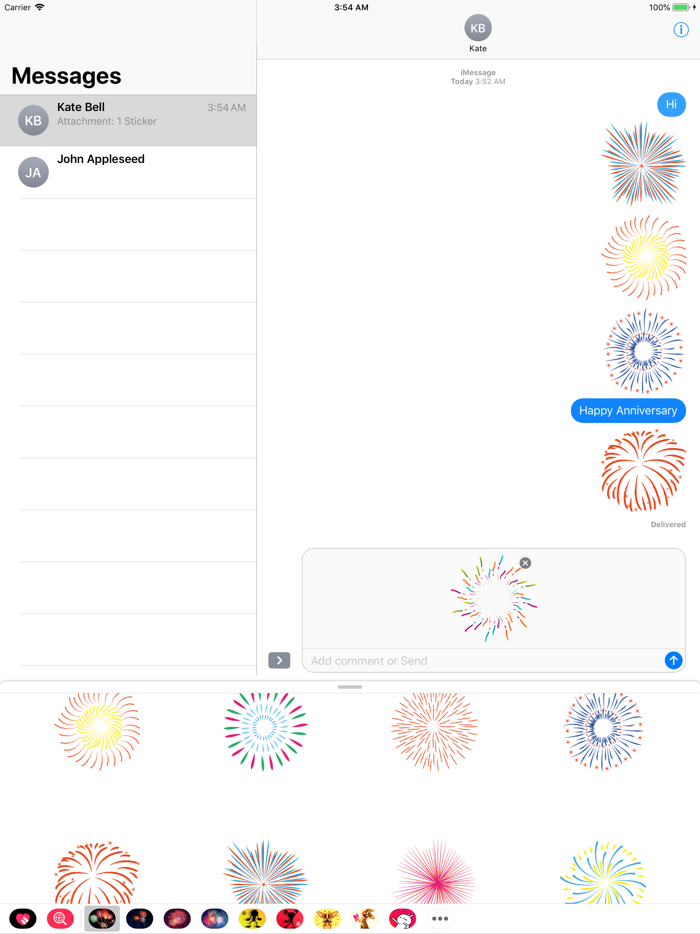 Animated Fireworks for Texting