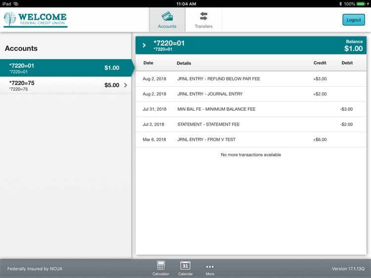 Welcome FCU Tablet Banking