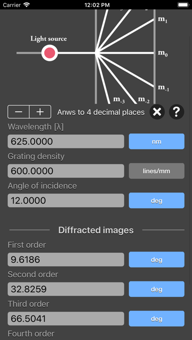 Diffraction Grating Calculator screenshot 4