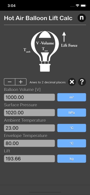 Hot Air Balloon Lift Calc(圖3)-速報App