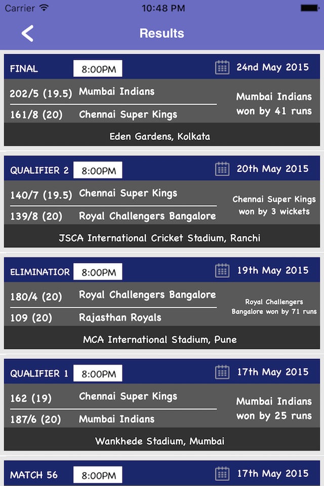 Schedule T20 IPL 2018 screenshot 3