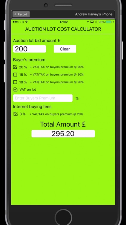 UK Auction Fee Calculator