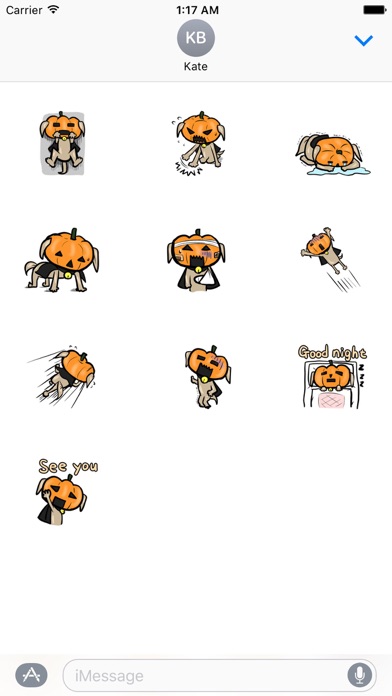 Funny Pumpkin Dog Sticker screenshot 3